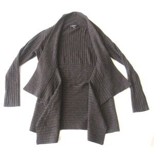 Acrobat Cardigan Sweater Women Ribbed Open Front Wool Cashmere Sz S (WB478)